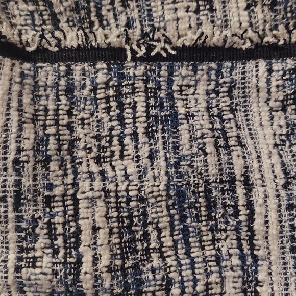 MAX STUDIO Chic Navy/White Tweed Mini Faux Wrap Skirt - Picture 5 of 12